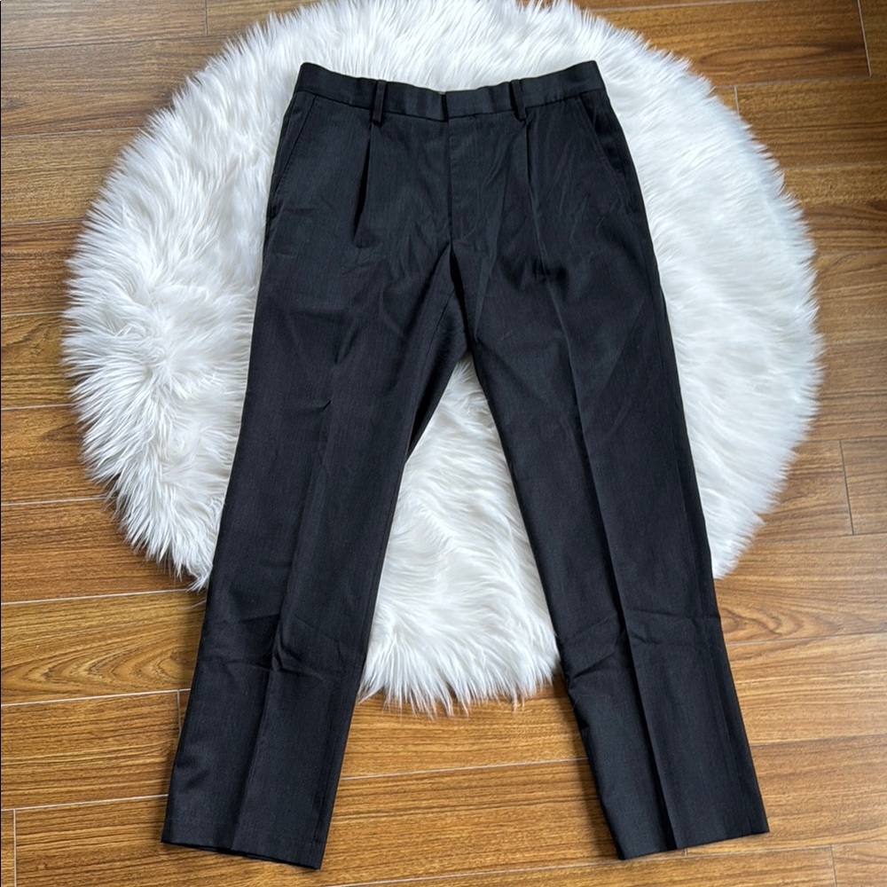 Lands’ End pleated dress pants.